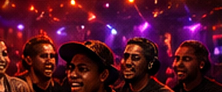 Online party atmosphere with warm stage lights